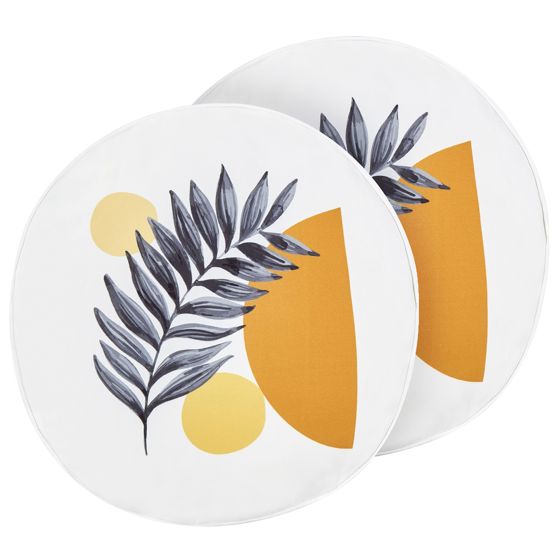 Ulkotyynysetti 2 kpl VIOZENE Kasvikuvio 40 x 40 cm Valkoinen