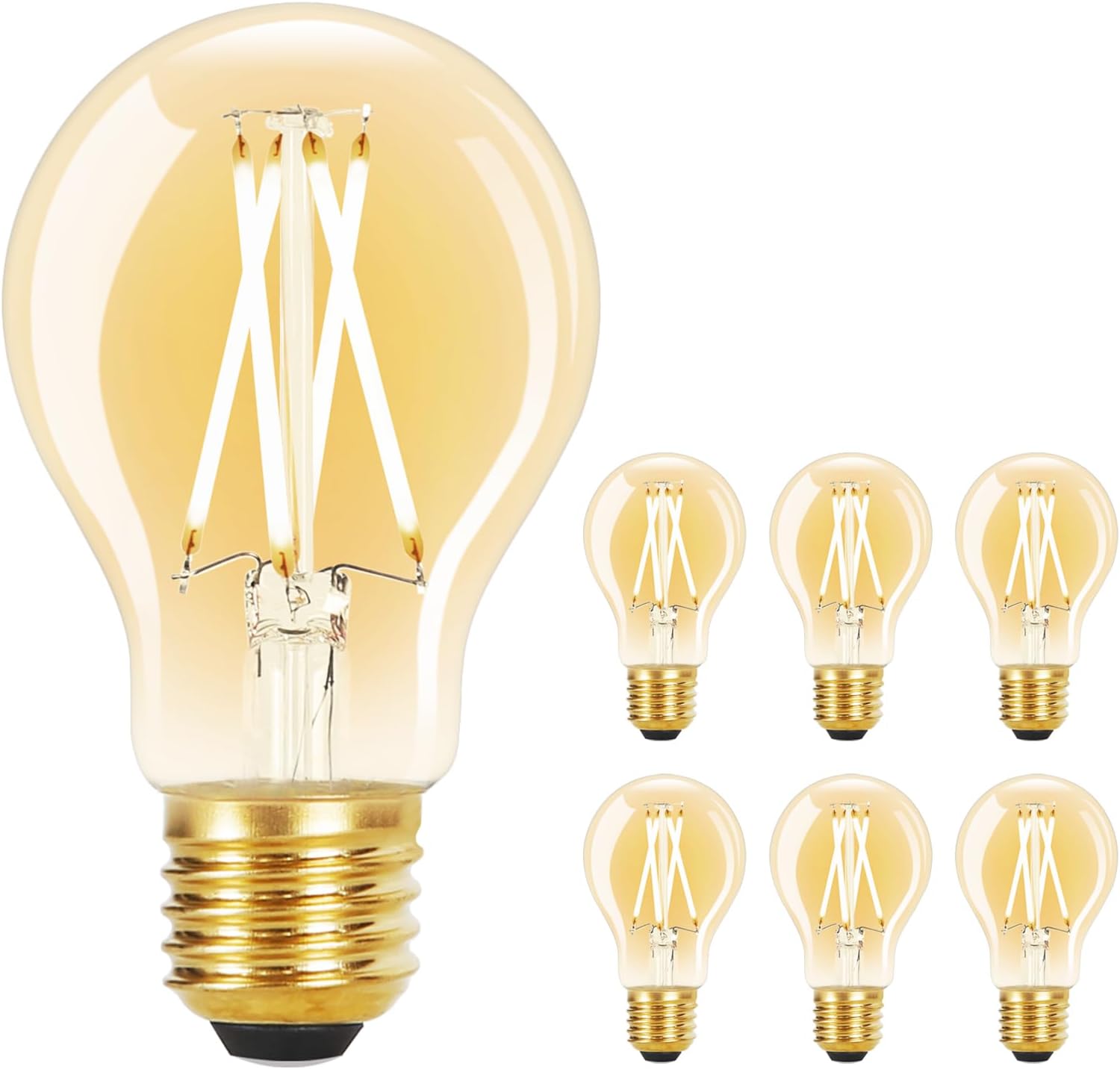 ZMH kpl E27 A60 4W 2700K LED-lamppuja, Edison-filamentti, kirkas lasi, lämmin valkoinen, retrotyyli