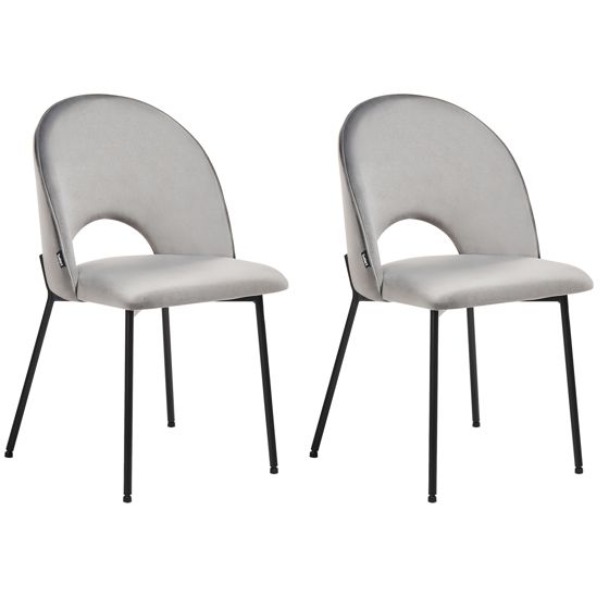 Ruokatuolisetti 2 kpl COVELO sametti Harmaa