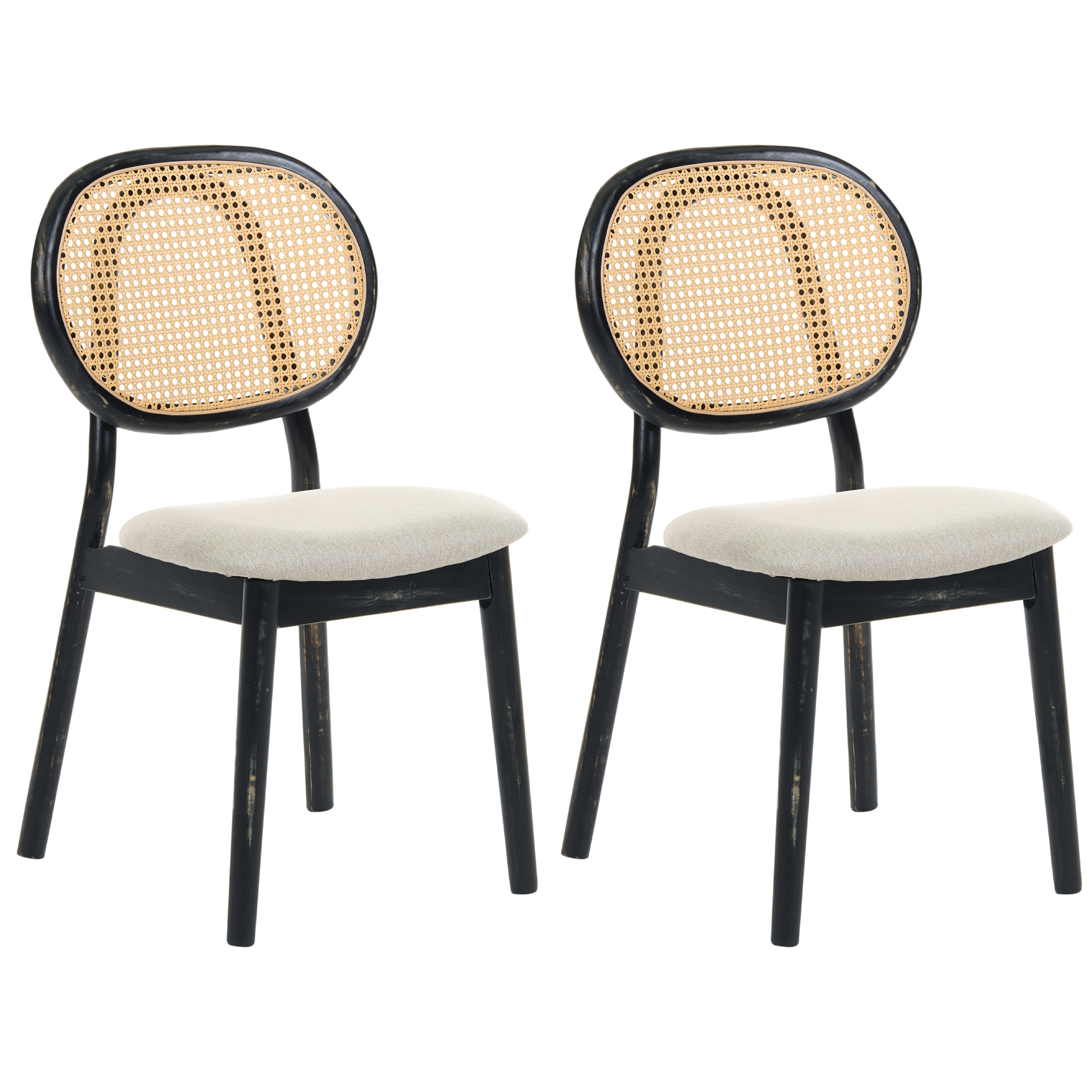 Tuolisetti 2 kpl GAVIOTA Puu Musta/beige