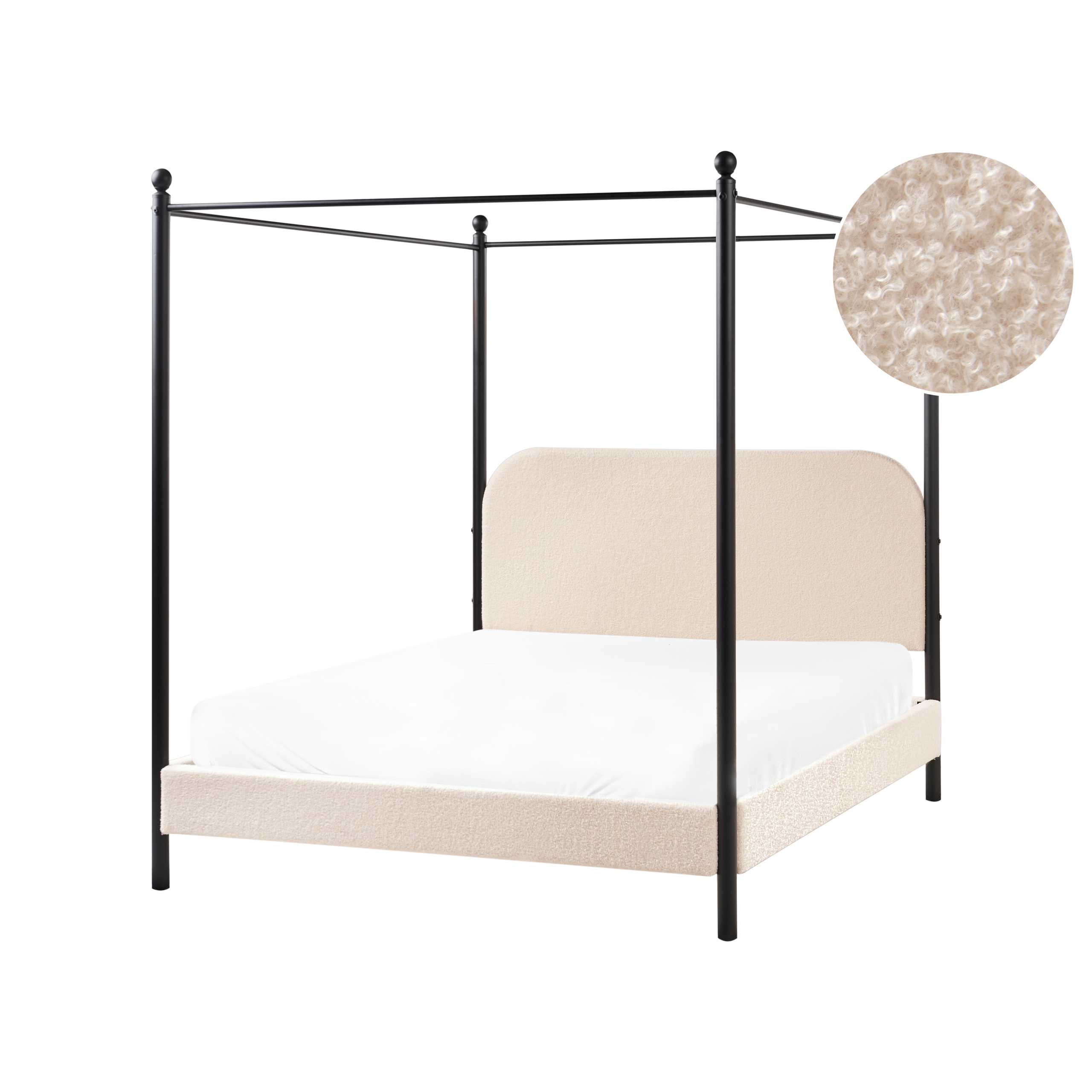 Pylvässänky buklee DANNEMOIS 140 x 200 cm Beige