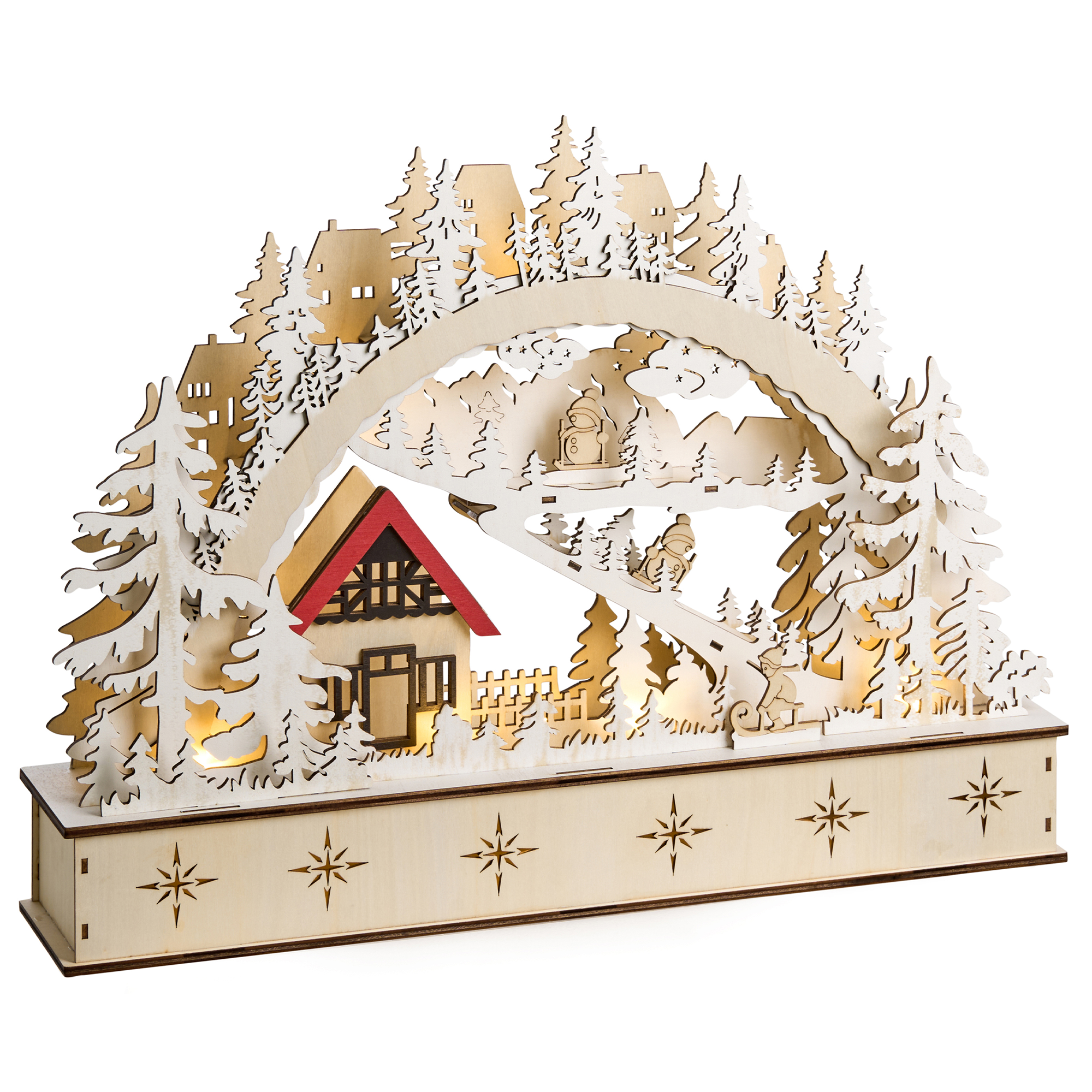 Joulukoriste LED-valo GOKSJO 33 cm Vaaleanruskea