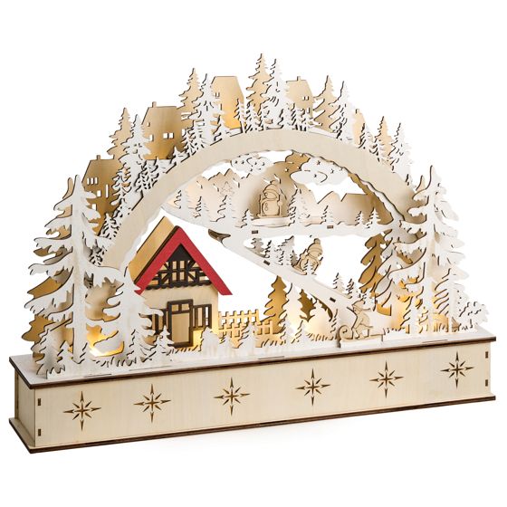 Joulukoriste LED-valo GOKSJO 33 cm Vaaleanruskea