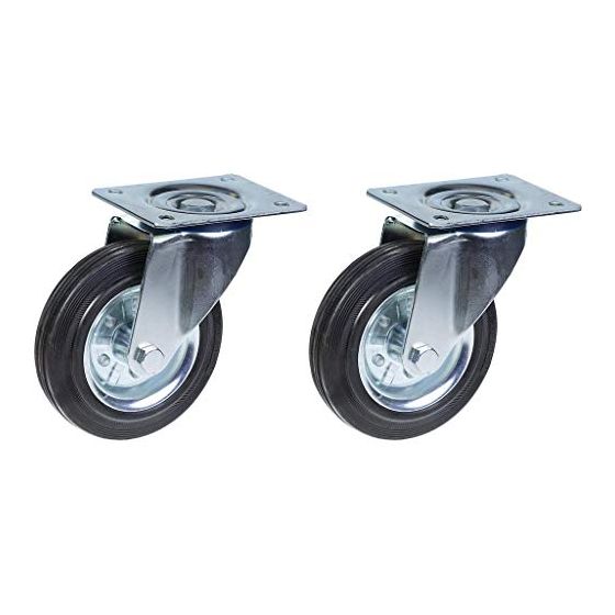 200mm 8" kumirengas, kääntyvä, vahva 400kg kantavuus, 2 kpl:n sarja.