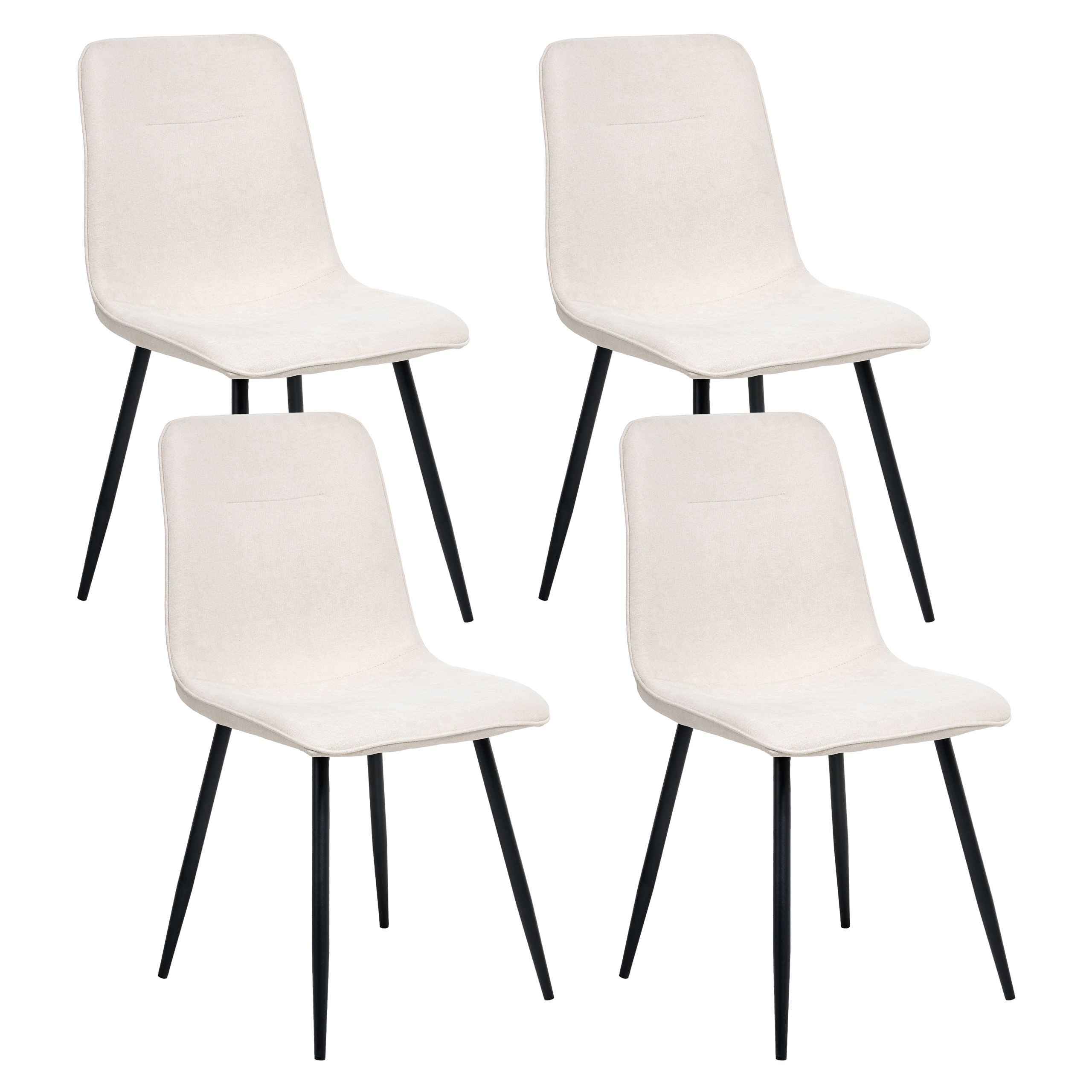 Ruokatuolisetti 4 kpl TUSCOLA Kangas Vaaleanbeige