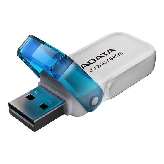 ADATA UV240 - 64 Gt:n USB-muistitikku, valkoinen