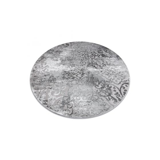 Matto MEFE moderni Pyörä 8724 Ornamentti vintage pesty - Rakenteellinen, kaksi fleece-tasoa harmaa