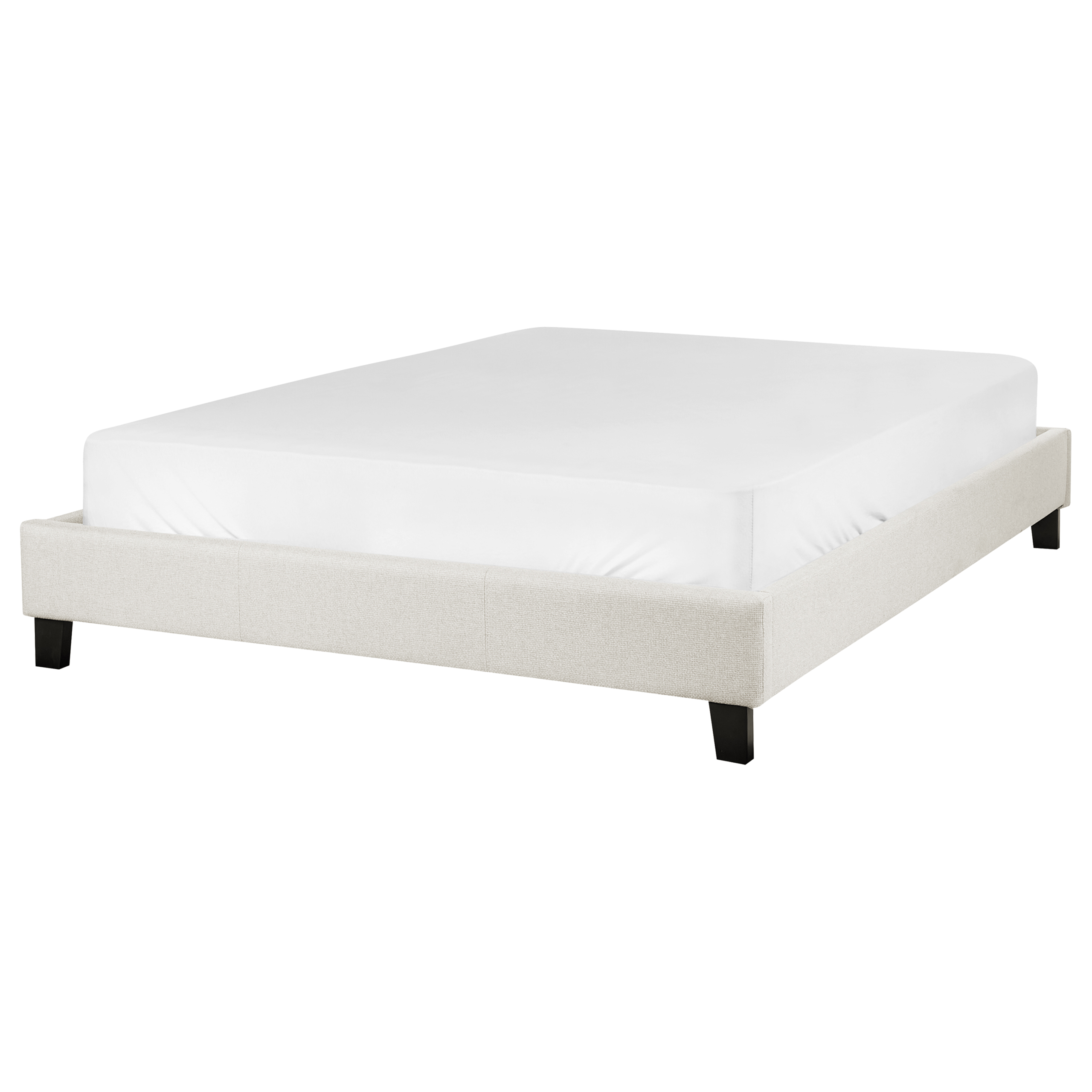 Sänky ilman sängynpäätyä kangas ROANNE 140 x 200 cm Vaaleanbeige