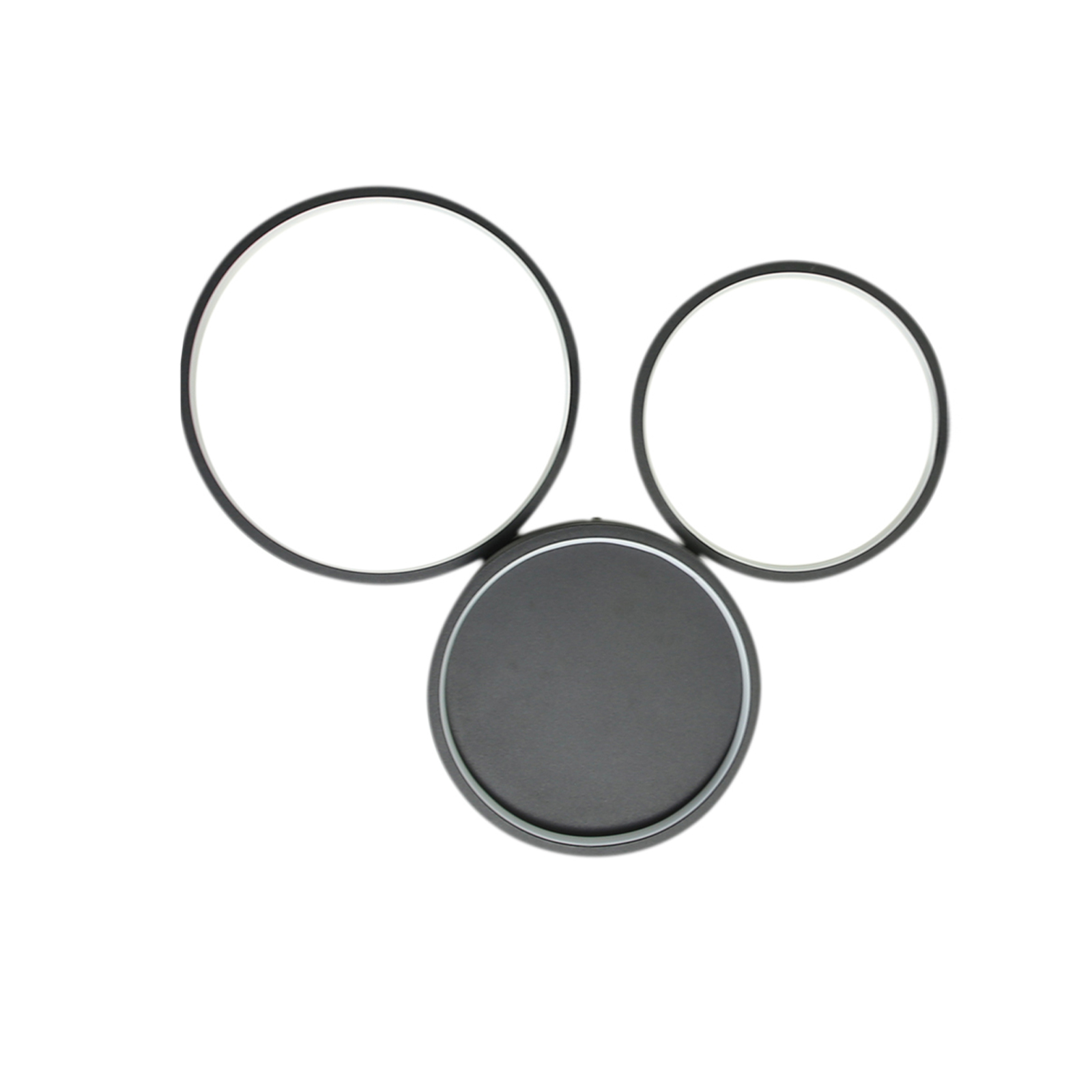 NETTLIFE LED - kattovalaisin 22 W, makuuhuone, musta, lämmin valkoinen, 3 rengasta, moderni sisustus, olohuone, lastenhuone, käytävä, ruokailuhuone