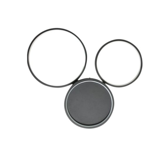 NETTLIFE LED - kattovalaisin 22 W, makuuhuone, musta, lämmin valkoinen, 3 rengasta, moderni sisustus, olohuone, lastenhuone, käytävä, ruokailuhuone