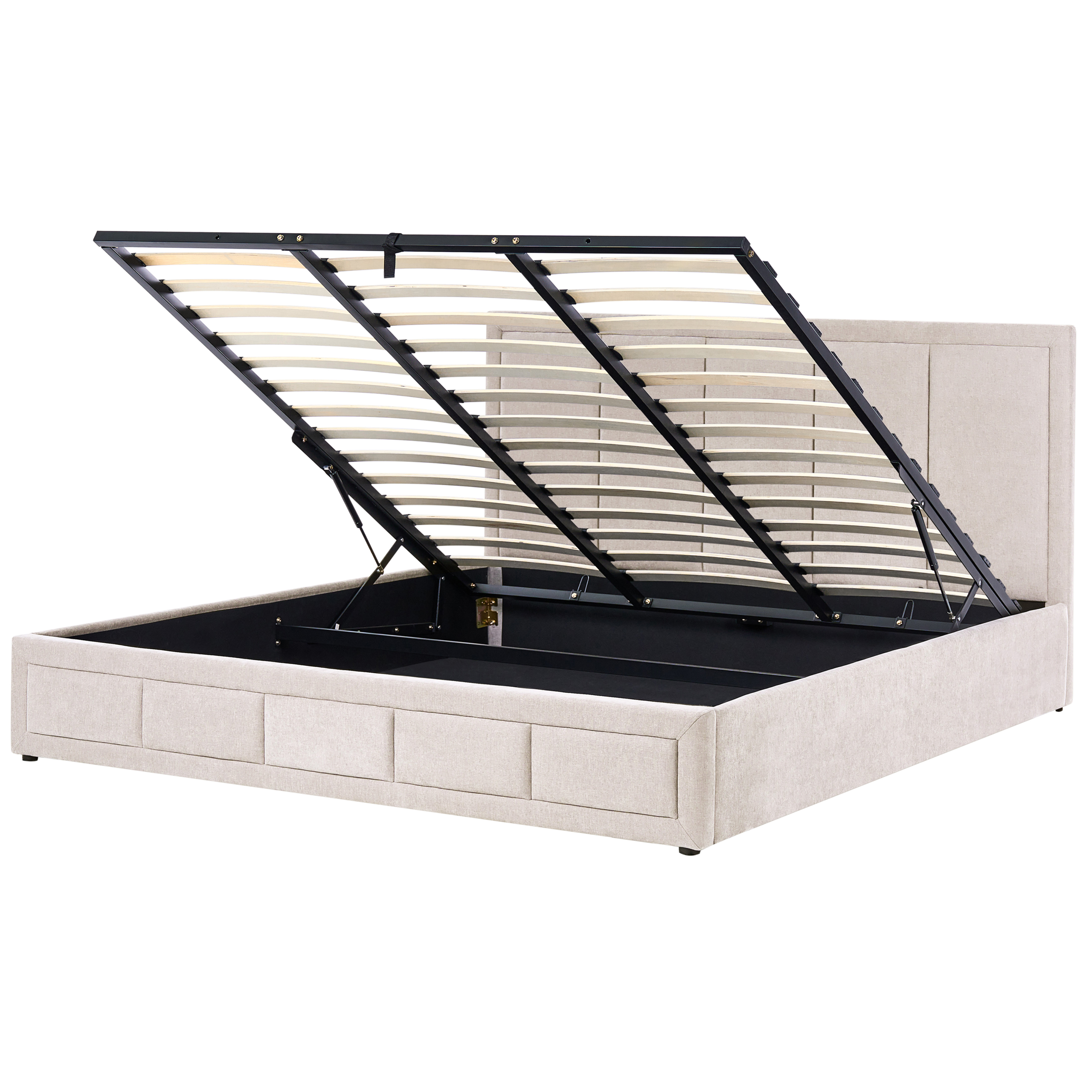 Sänky säilytystilalla kangas QUIBERON 180 x 200 cm Beige