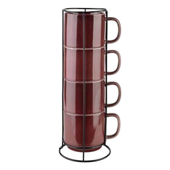 Muki posliini Affekdesign Evie Burgundy 12x10x32,5 viininpunainen 4kpl