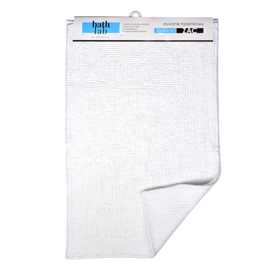 Kylpyhuonematto polyesteri BATHLAB ZAC WHITE 50x80 cm valkoinen 1 kpl