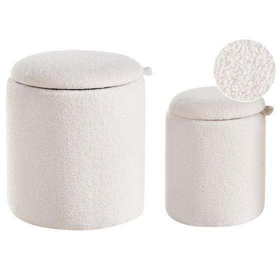 Säilytysrahisetti 2 kpl BEREA buklee Luonnonvalkoinen