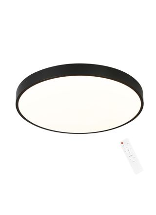 NETTLIFE himmennettävä, LED - kattovalaisin Kaukosäätimellä, 36WKylpyhuoneen, lamppu, musta, IP44Vedenpitävä, litteä, 37cm, pyöreä