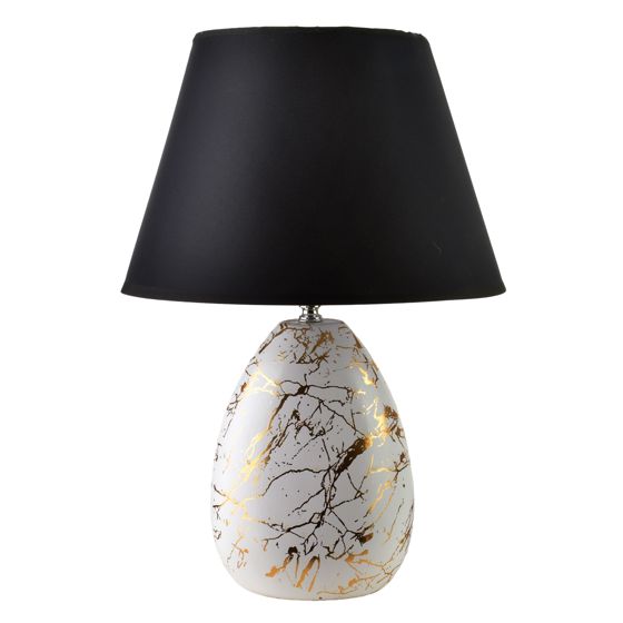 Pöytävalaisin keramiikka Mondex Leti Marble 18x8x47 cm musta 1 kpl