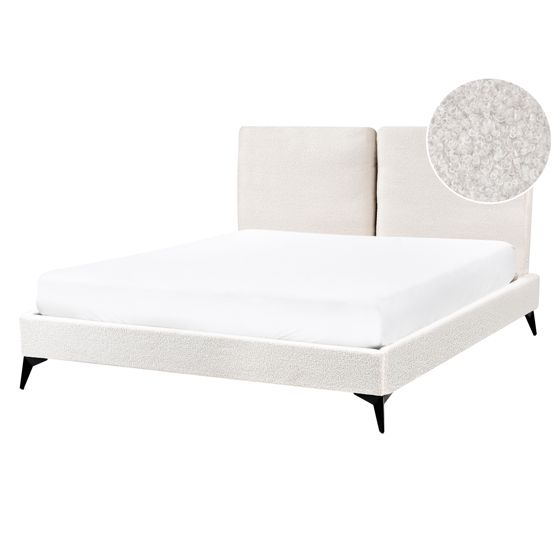 Sänky buklee MELLE 140 x 200 cm Luonnonvalkoinen