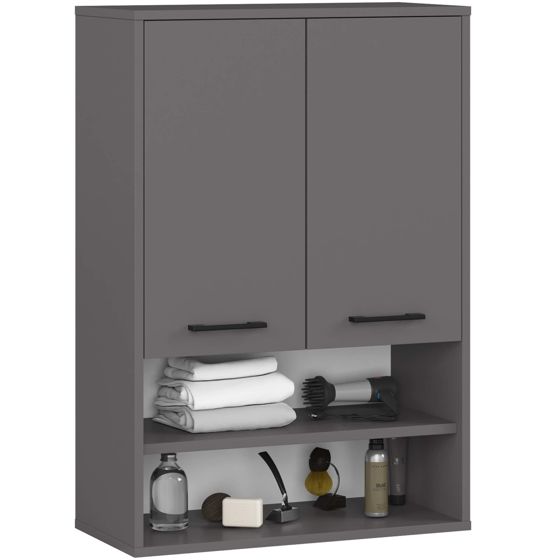 Akord Seinäkaappi 2-ovinen 1 hylly Grafiitti 64x30x94