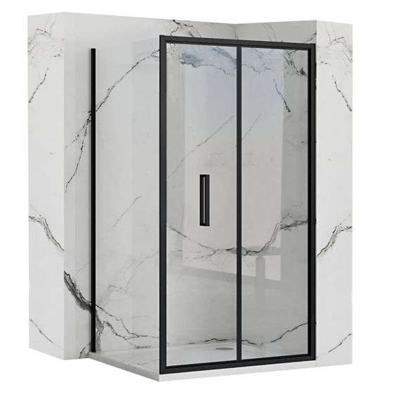 REA Kulmasuihkukaappi RAPID FOLD 100x80 musta, 100X80X195CM
