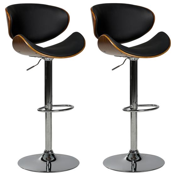 Baarituolisetti 2 kpl ROTTERDAM keinonahka pyörivä Musta