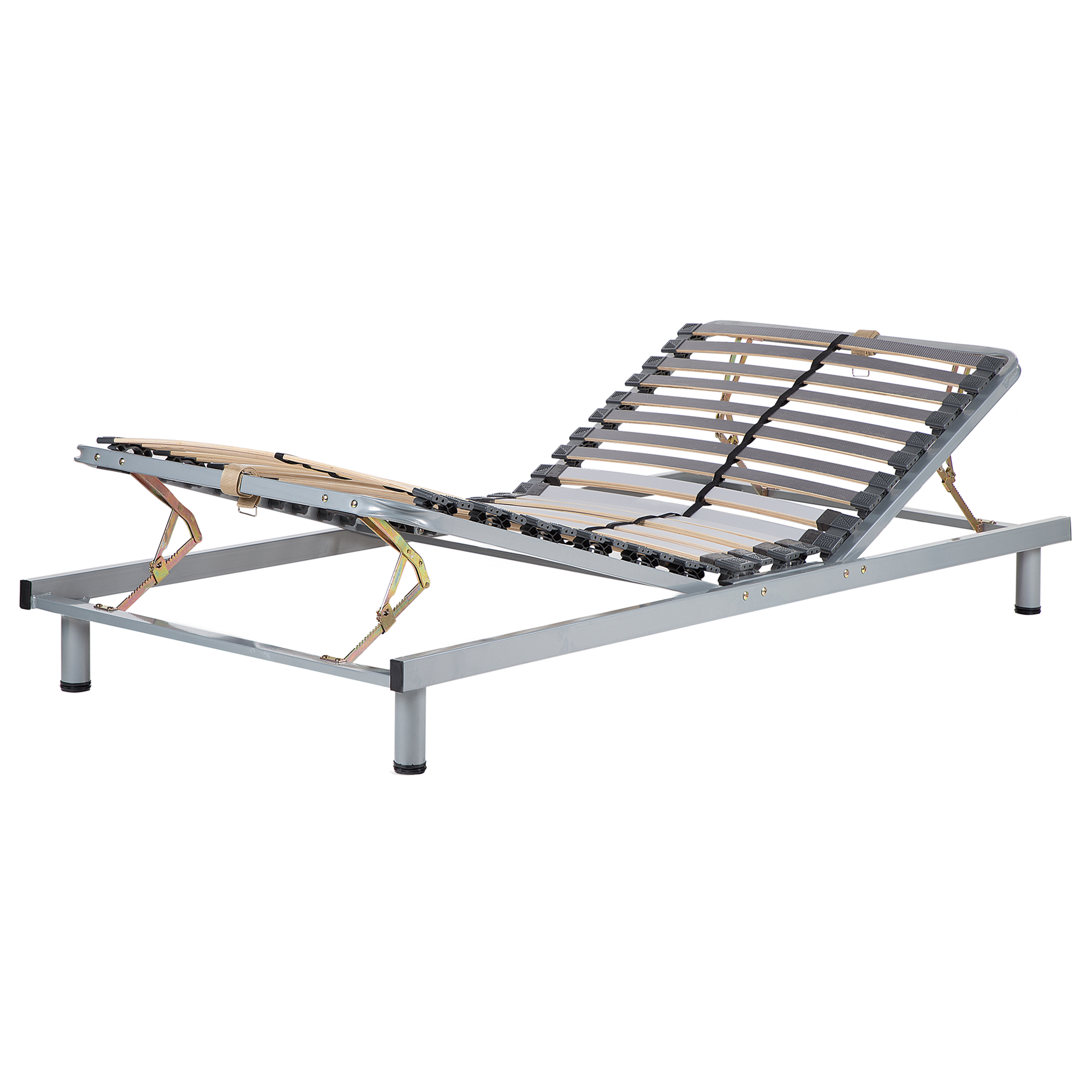 Manuaalisesti säädettävä jalallinen sälepohja COMFORT 90 x 200 cm Hopea