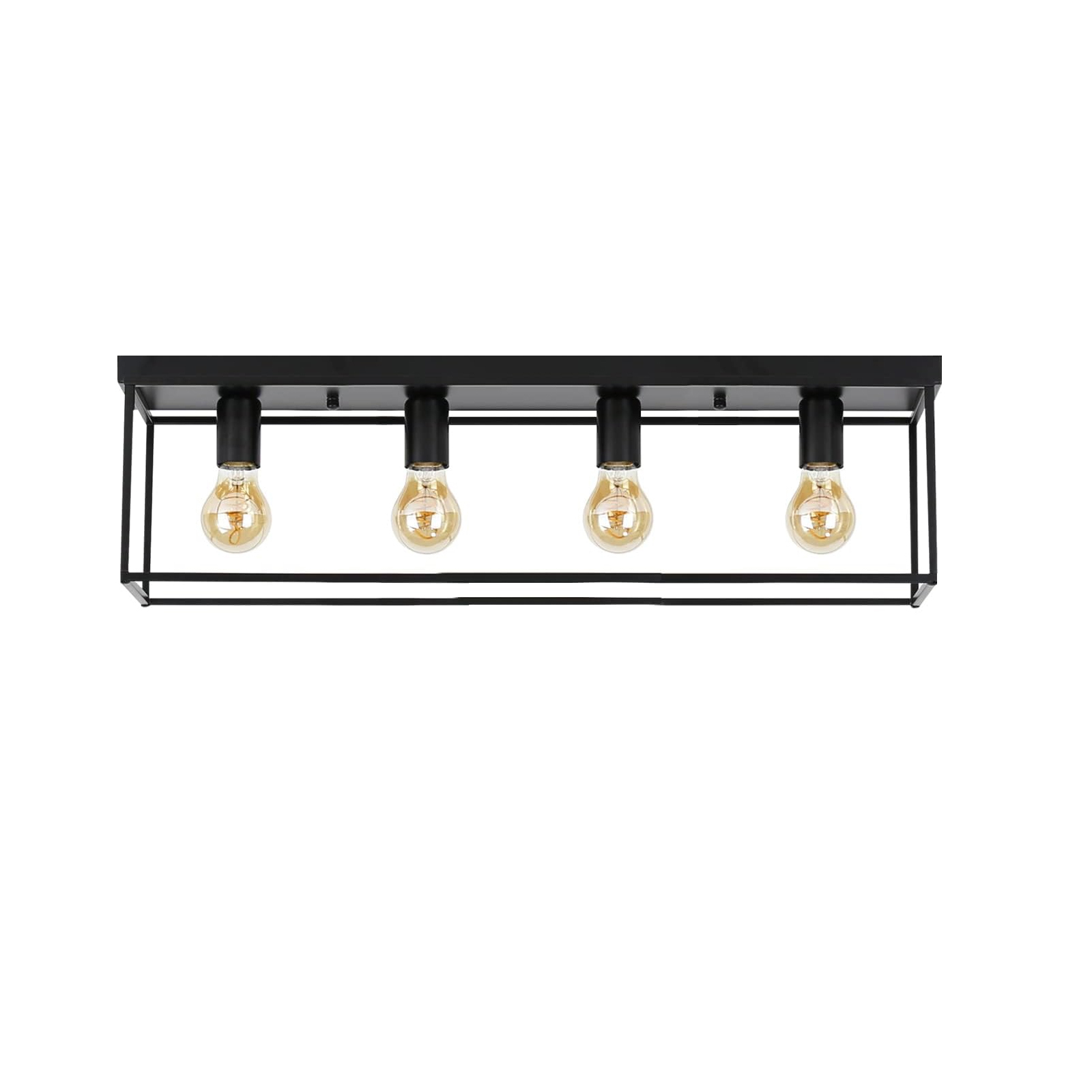 NETTLIFEKattovalaisin, 4 pistettä, E27 Vintage, musta, teollisuustyyli, makuuhuoneeseen, olohuoneeseen, retrometallia