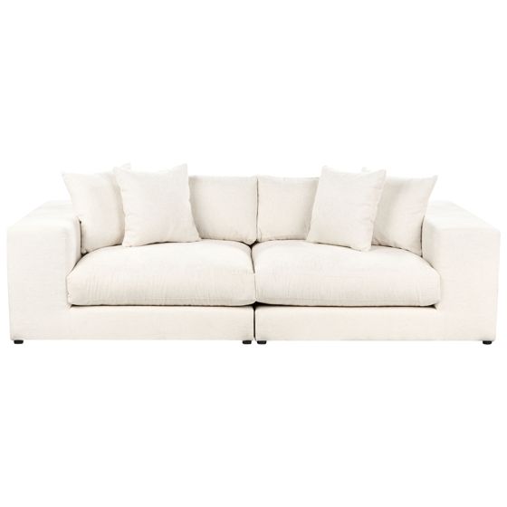 Sohva GLORVIKA II kangas Luonnonvalkoinen ja rahi 3-istuttava