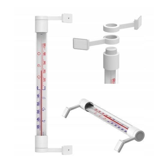 Itsekiinnittyvä ulkolämpömittari, valkoinen, 22 cm
