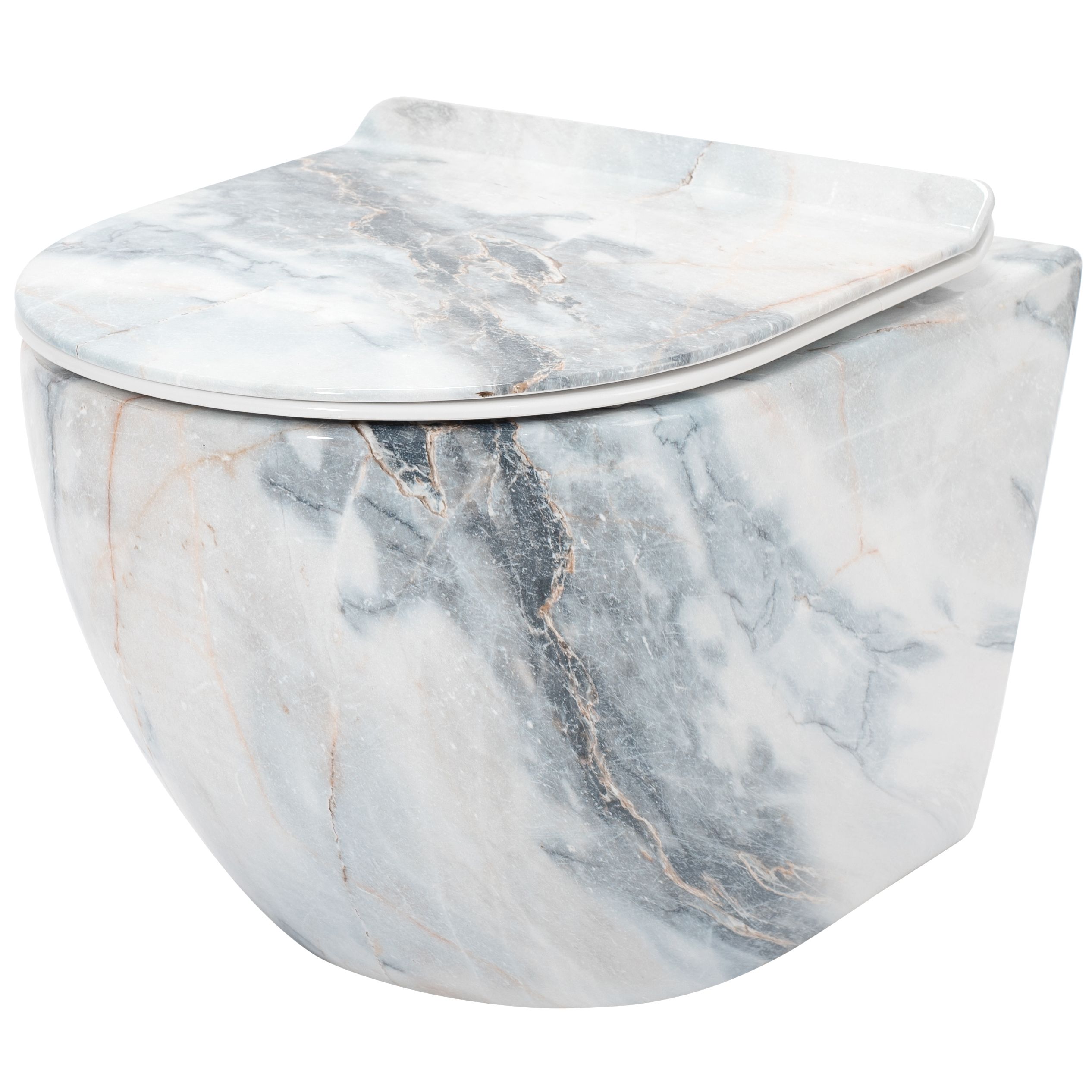 REA Seinä-WC CARLOS DUROPLAST/SLIM/ZM GRANIT kiiltävä harmaa