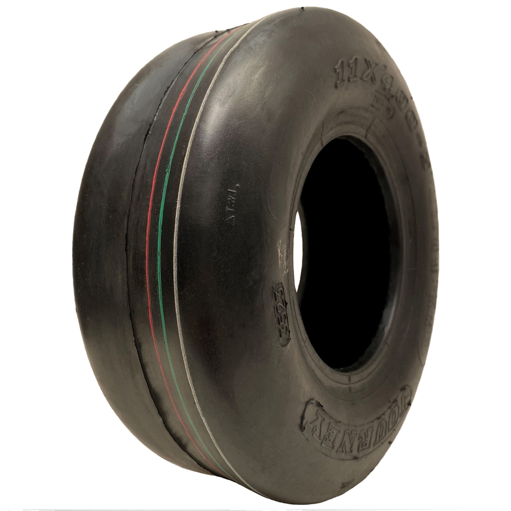 11x4.00-5 sileä ruohonleikkurin slick-rengas, 4-kerroksinen tubeless, Journey P607 -kuvio, 150 kg