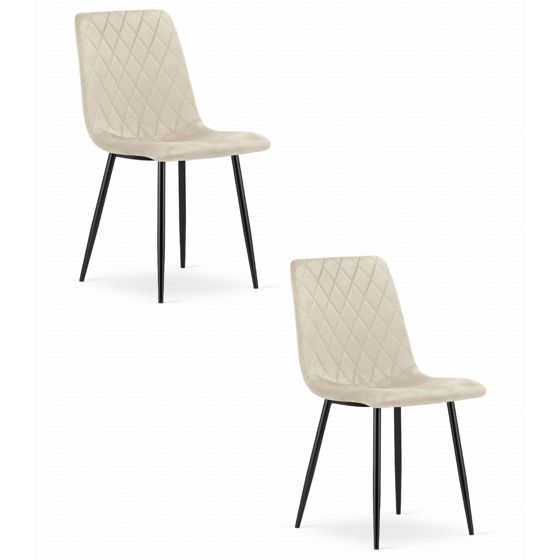 TURIN-tuoli, beige sametti (2 kpl)