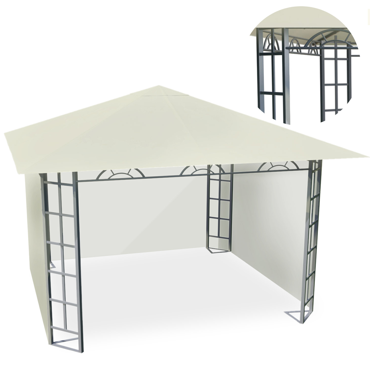 Beige puutarhapaviljonki 3x3m 4934