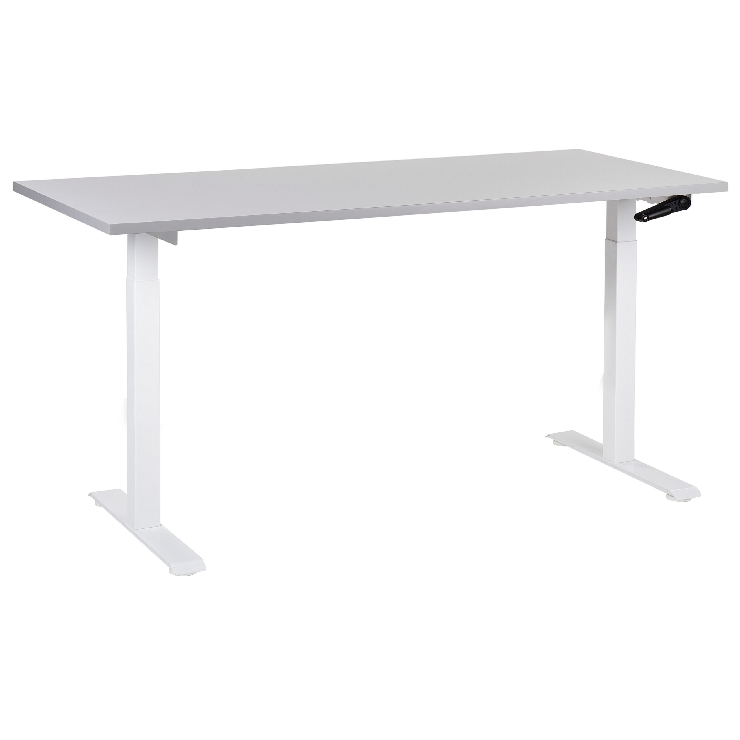 Manuaalisesti säädettävä työpöytä DESTINES Harmaa/valkoinen 160 cm 72 cm