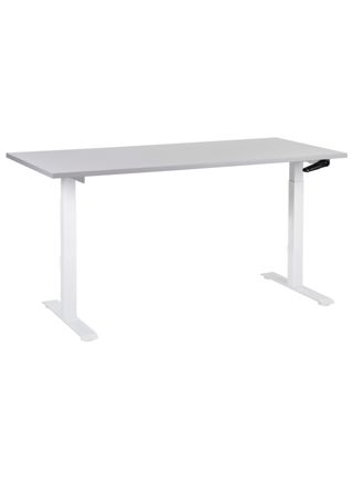Manuaalisesti säädettävä työpöytä DESTINES Harmaa/valkoinen 160 cm 72 cm