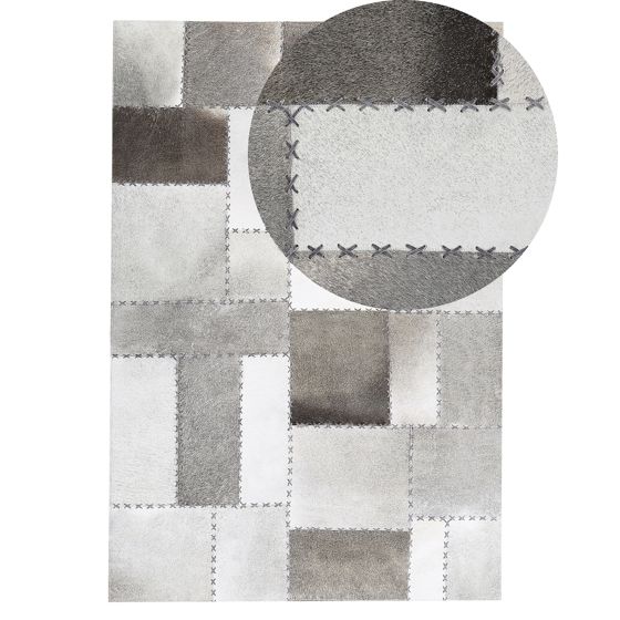 Matto PERVARI Ruskeanharmaa 140 x 200 cm nahka