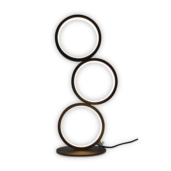 NETTLIFE Led-pöytävalaisin musta, kosketusnäytöllä himmennettävä, moderni metallikoristeinen rengasmuotoilu – alumiininen lukuvalaisin