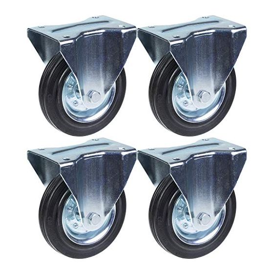 160mm 6" kumirengas, kiinteä, vahva 600kg kantavuus, 4 kpl:n sarja.