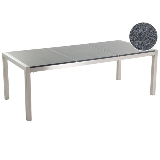 Puutarhapöytä GROSSETO 220 cm 100 cm Graniitti Kiillotettu Harmaa