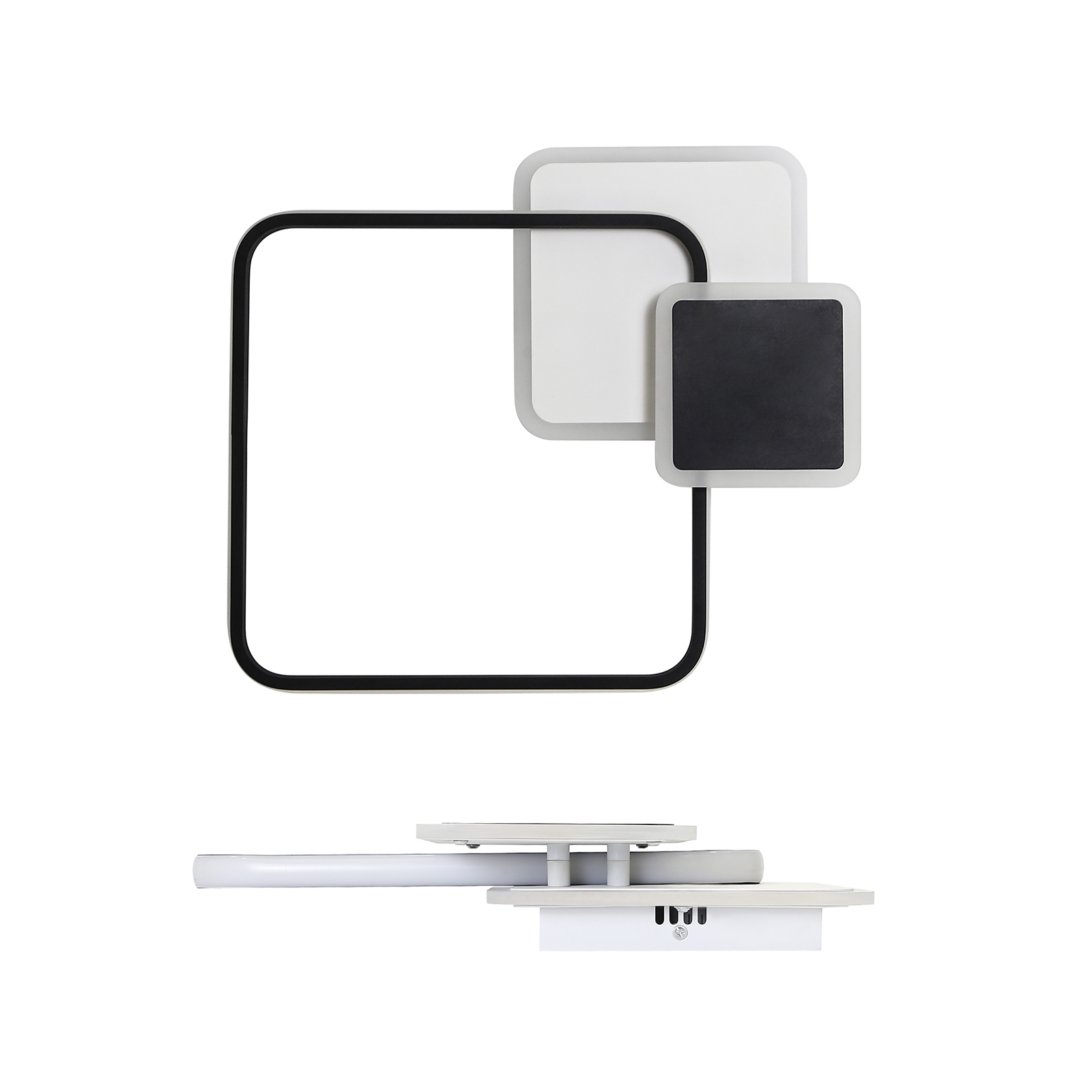 NETTLIFE LED - kattovalaisin 45*41cm, 46W, 3000K -6000K himmennettävä lamppu musta designilla makuuhuoneeseen, toimistoon, keittiöön