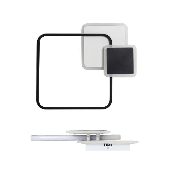 NETTLIFE LED - kattovalaisin 45*41cm, 46W, 3000K -6000K himmennettävä lamppu musta designilla makuuhuoneeseen, toimistoon, keittiöön