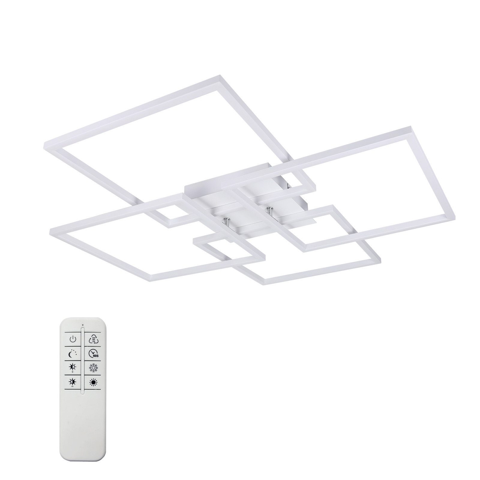 NETTLIFE LED - kattovalaisin olohuoneeseen, keittiöön, valkoinen, himmennettävä, kaukosäätimellä, moderni, 3000K - 6500K, 48W