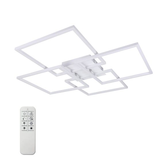 NETTLIFE LED - kattovalaisin olohuoneeseen, keittiöön, valkoinen, himmennettävä, kaukosäätimellä, moderni, 3000K - 6500K, 48W