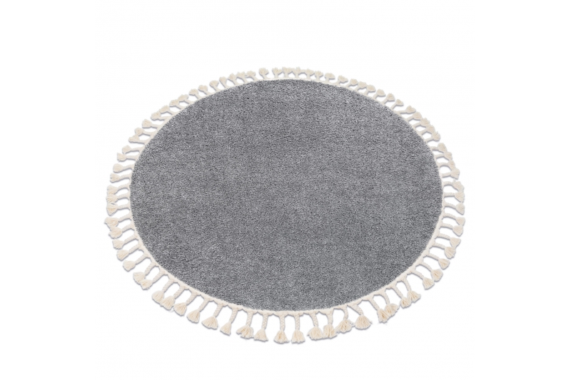 Matto BERBER 9000 pyöreä vaaleanharmaa Tupsut berbery Marokkolainen shaggy pyöreä 120 cm