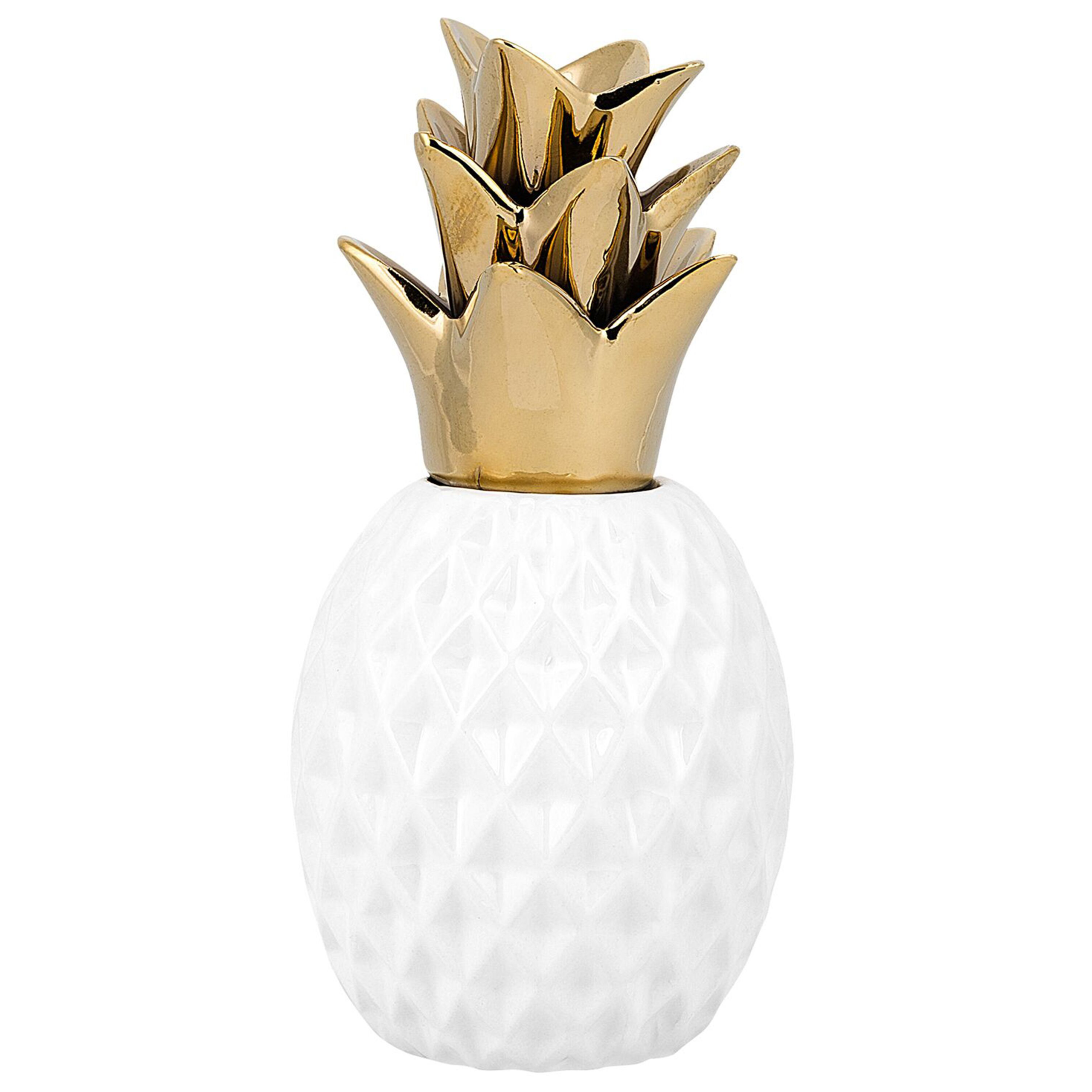 Koriste Ananas TYANA Keramiikka Valkoinen