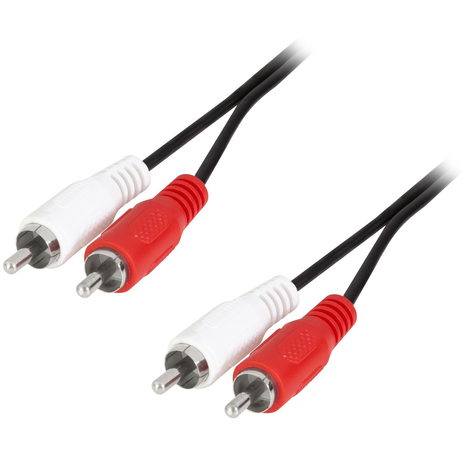 2,5 m RCA uros-uros -äänikaapeli, suojattu, musta