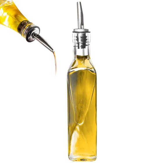Lasipullo öljylle ja etikalle annostelijalla 250 ml