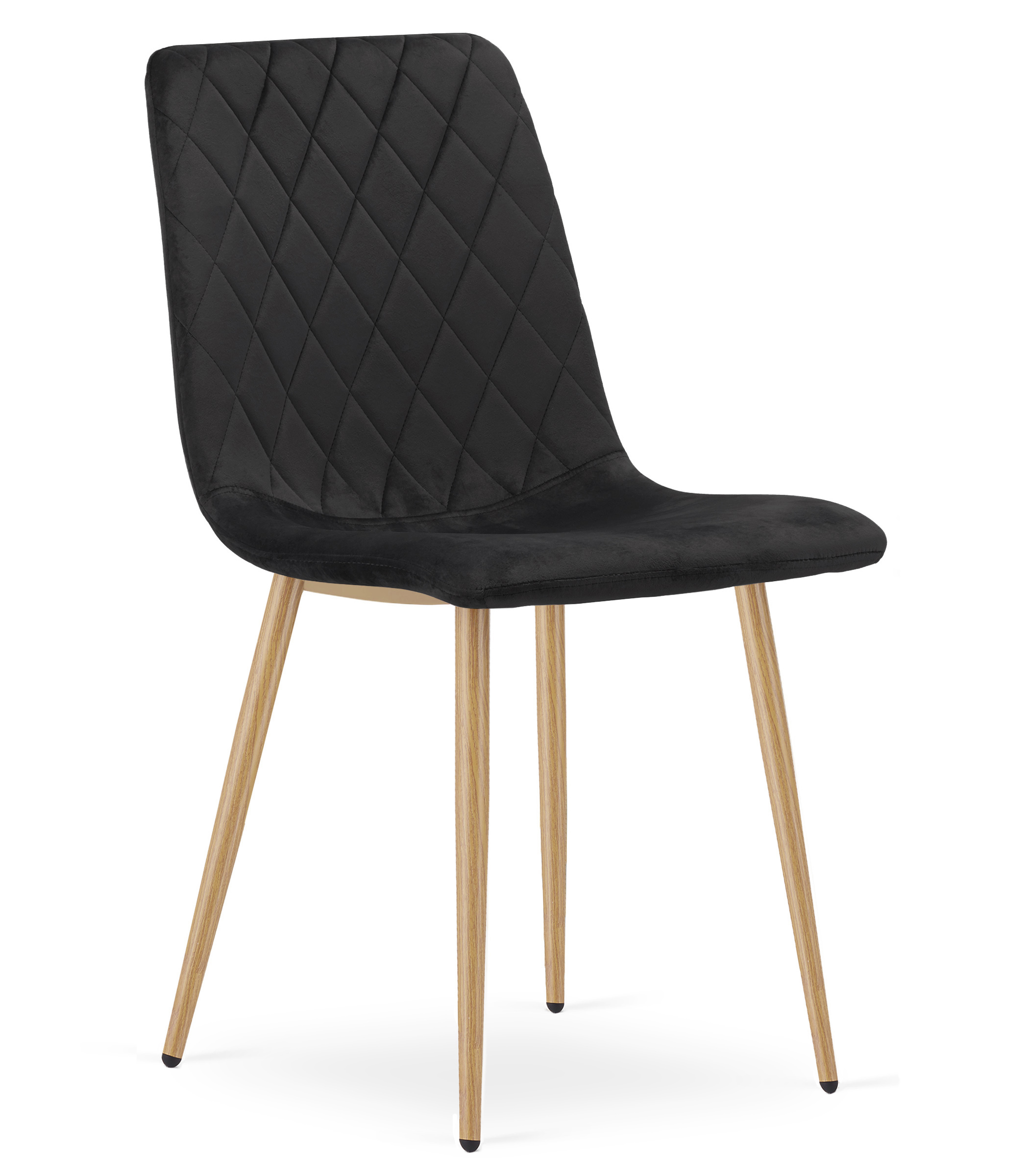 TURIN-tuoli, musta sametti, puunväriset jalat (1 kpl)