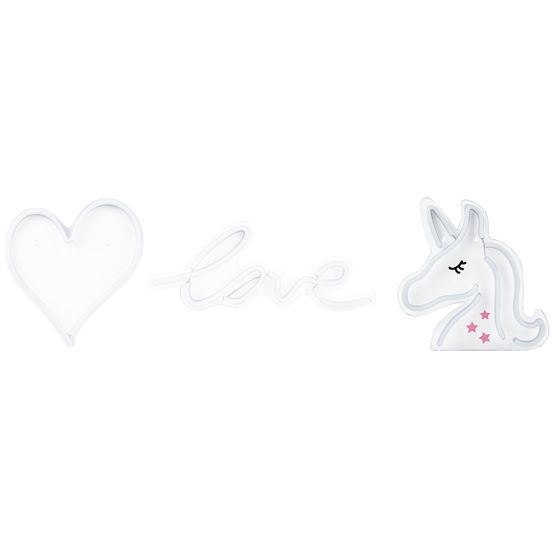 LED-neonvalaisinsetti 3 kpl SUSIE Vaaleanpunainen