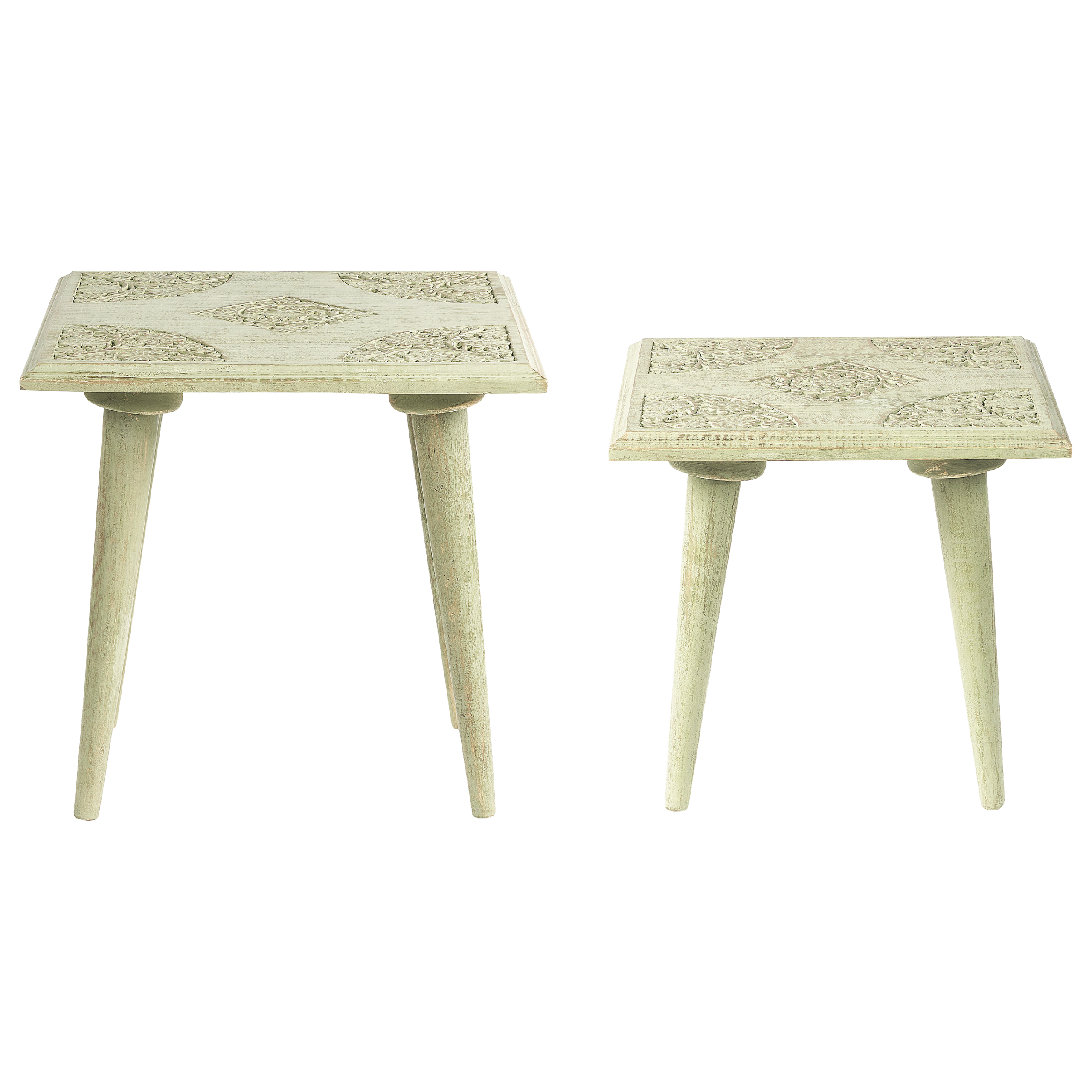 Sivupöytäsetti 2 kpl BELIDHA mangopuu Vaaleanvihreä