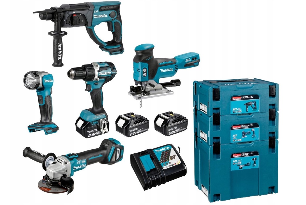 Makita DLX5044TJ LXT 18V -Akkukonesarja 5 konetta, 3x 5,0 Ah
